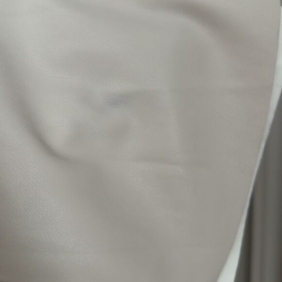 Banana Republic Factory Faux Leather A-Line Midi Skirt Cream Size 6P Petite - Picture 11 of 13